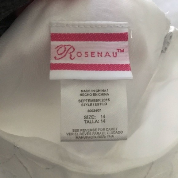 Rosenau Girls White Lace Embroidered Communion Dress - Size 14 - Picture 4 of 11